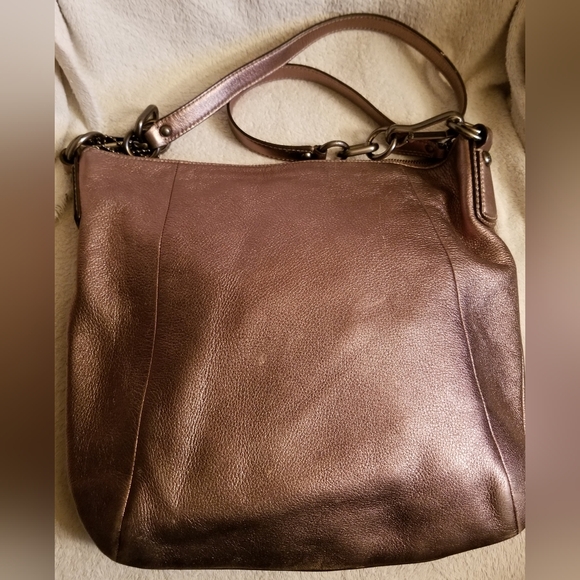 Coach Metalic Gold/Bronze Leather Kristin Hobo Shoulder Bag Handbag Purse #14783 - Picture 2 of 16